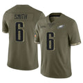 Tuec P.Eagles #6 DeVonta Smith Player Olive Salute To Service Limited Stitched Jerseys