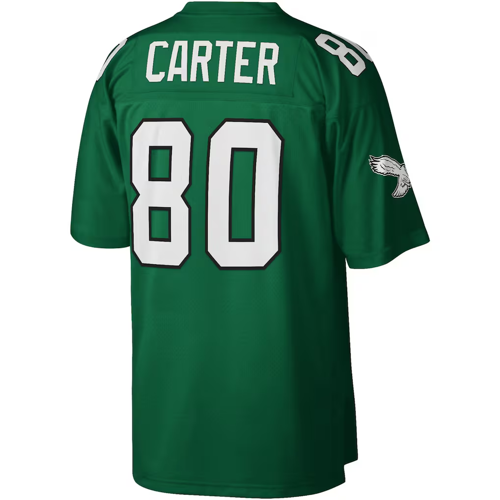 Tuec P.Eagles #80 Cris Carter Mitchell & Ness Kelly Green Legacy Replica Jersey