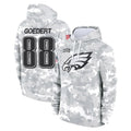 Tuec P.Eagles #88 Dallas Goedert Player Arctic Camo Salute to Service Pullover Hoodies Limited Game Stitched Jerseys