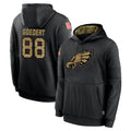 Tuec P.Eagles #88 Dallas Goedert Player Black Salute to Service Hoodies Limited Game Stitched Jerseys