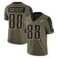 Tuec P.Eagles #88 Dallas Goedert Player Olive Salute To Service Limited Game Stitched Jerseys