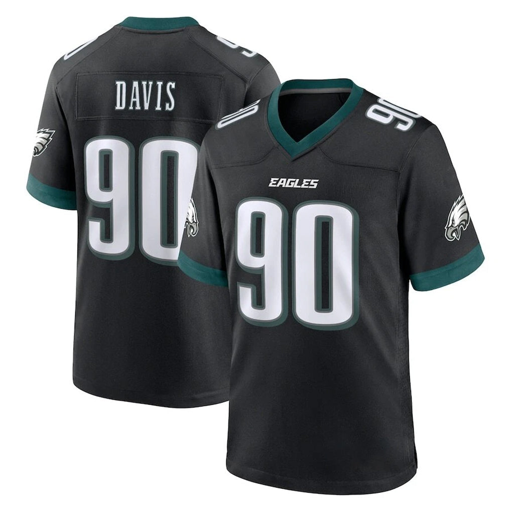 Tuec P.Eagles #90 Jordan Davis Player Black Game Home Stitched Jerseys