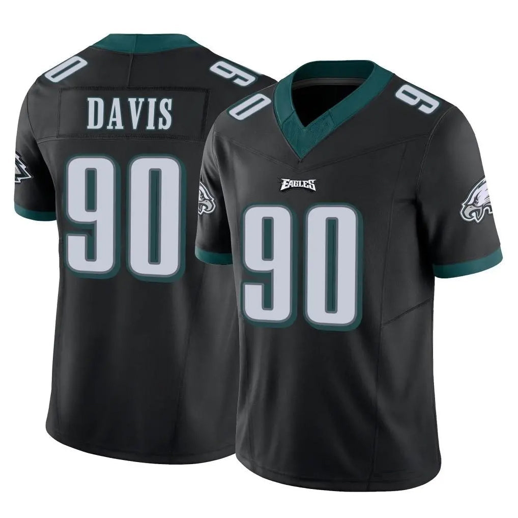 Tuec P.Eagles #90 Jordan Davis Player Black Limited Vapor F.U.S.E. Home Game Stitched Jerseys