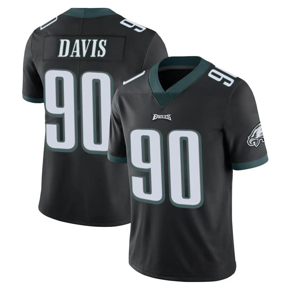 Tuec P.Eagles #90 Jordan Davis Player Black Limited Vapor Untouchable Home Game Stitched Jerseys