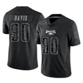 Tuec P.Eagles #90 Jordan Davis Player Black Reflective Limited Home Game Stitched Jerseys