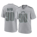 Tuec P.Eagles #90 Jordan Davis Player Gray Atmosphere Fashion Home Game Stitched Jerseys