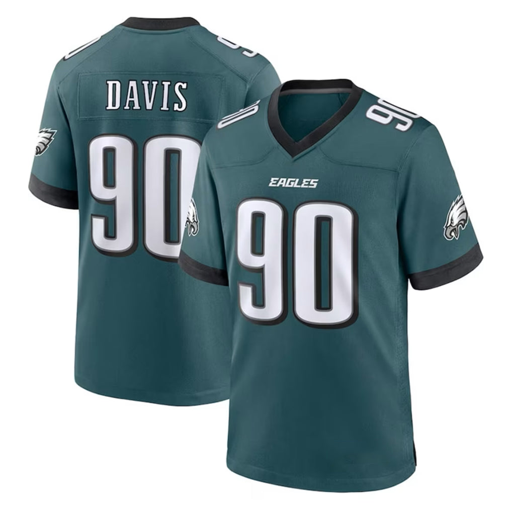 Tuec P.Eagles #90 Jordan Davis Player Green Home Game Stitched Jerseys