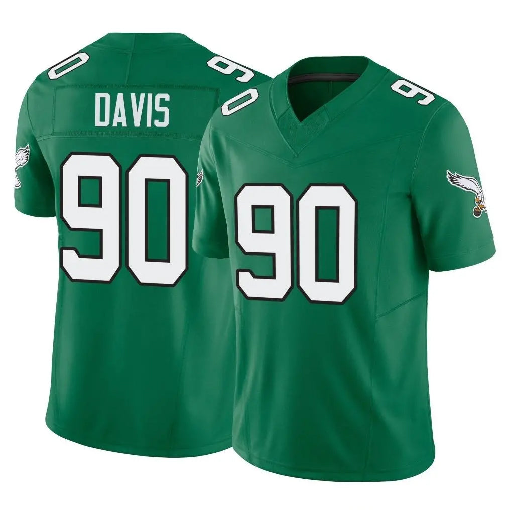 Tuec P.Eagles #90 Jordan Davis Player Green Kelly Alternate Vapor F.U.S.E. Home Game Stitched Jerseys