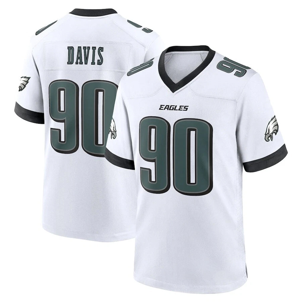 Tuec P.Eagles #90 Jordan Davis Player White Game Home Stitched Jerseys