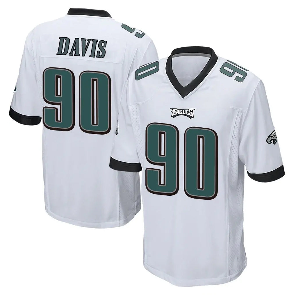Tuec P.Eagles #90 Jordan Davis Player White Home Game Stitched Jerseys