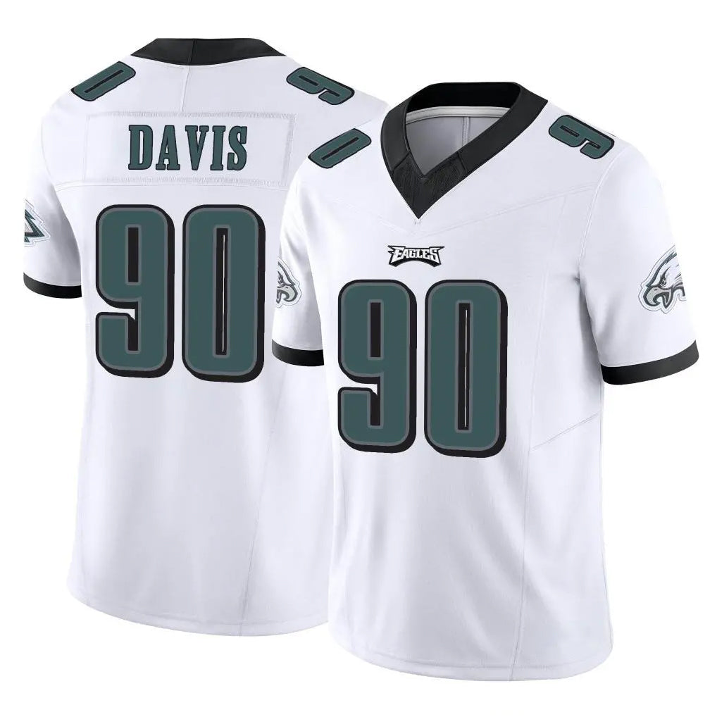 Tuec P.Eagles #90 Jordan Davis Player White Limited Vapor F.U.S.E. Home Game Stitched Jerseys