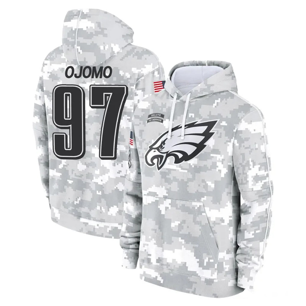 Tuec P.Eagles #97 Moro Ojomo Player Arctic Camo Salute to Service Pullover Hoodies Limited Game Stitched Jerseys