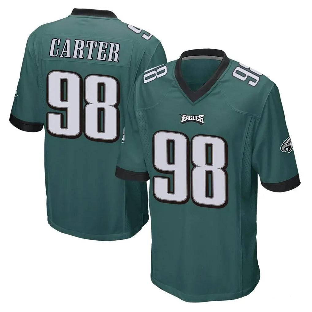Tuec P.Eagles #98 Jalen Carter Player Team Color Green Home Game Stitched Jerseys