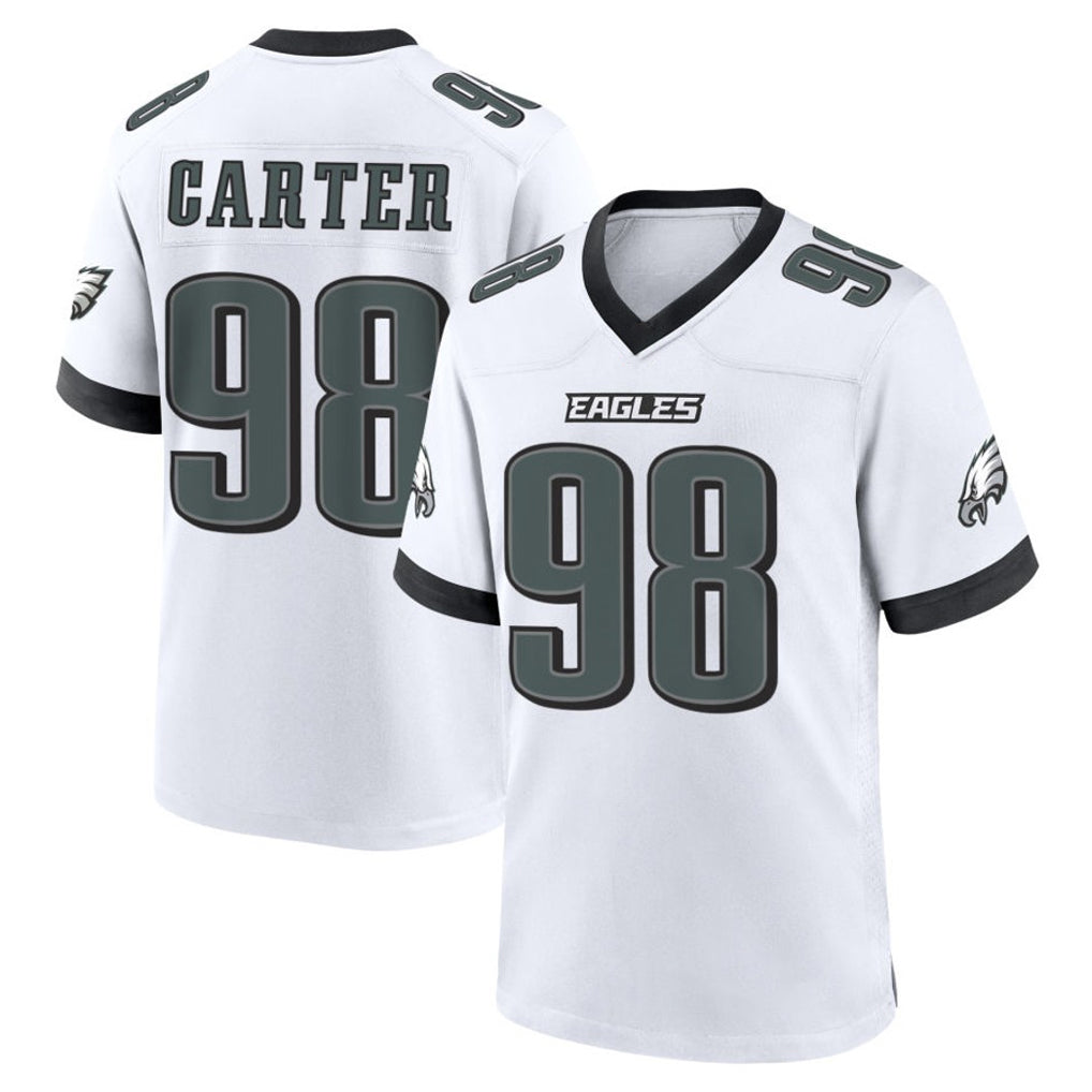 Tuec P.Eagles #98 Jalen Carter Player White Game Home Stitched Jerseys