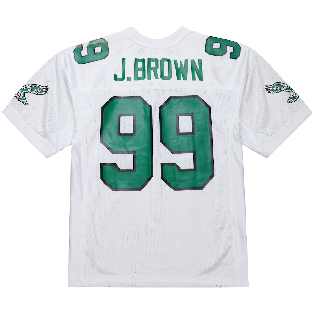 Tuec P.Eagles #99 Jerome Brown Mitchell & Ness White 1991 Authentic Throwback Retired Player Jersey Stitched Puhic