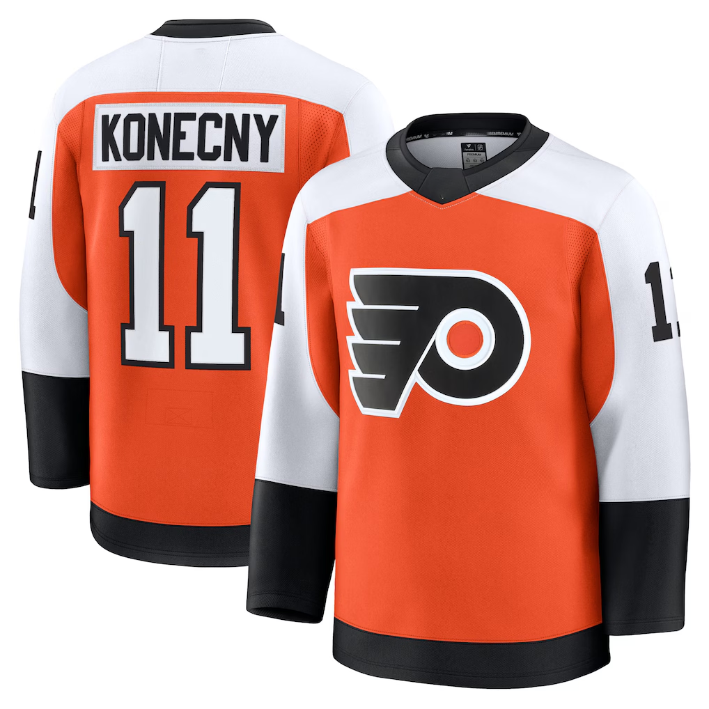 Tuec P.Flyers #11 Travis Konecny Burnt Orange Home Premium Jerseys