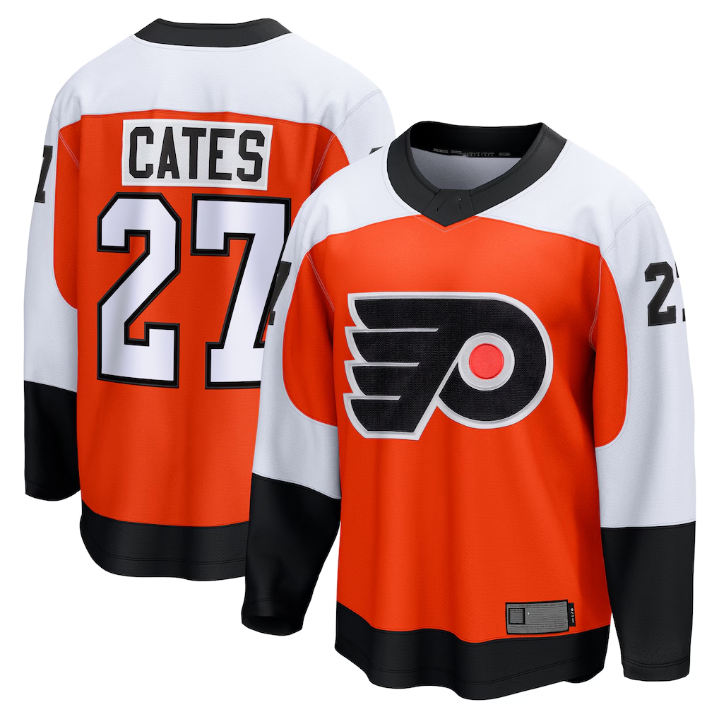 Tuec P.Flyers #27 Noah Cates Orange Home Breakaway Jerseys