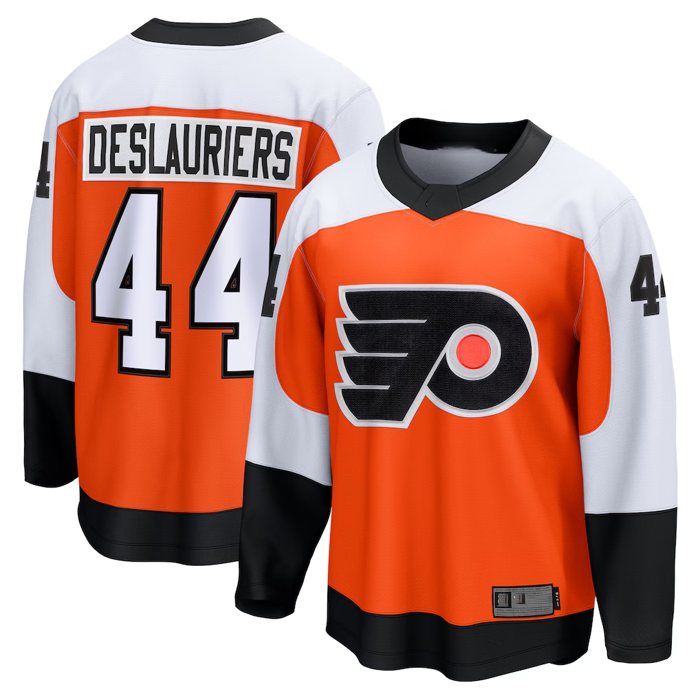 Tuec P.Flyers #44 Nicolas Deslauriers Orange Home Premier Breakaway Player Jerseys