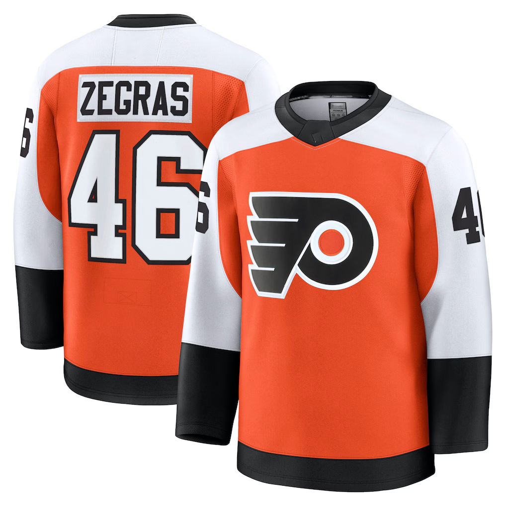 Tuec P.Flyers #46 Trevor Zegras Orange Home Breakaway Jerseys