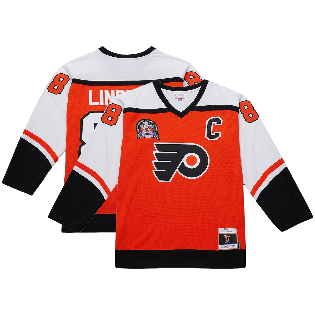 Tuec P.Flyers #88 Eric Lindros Mitchell & Ness Orange Big & Tall 1996?97 Blue Line 2.0 Jerseys