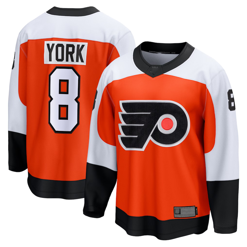 Tuec P.Flyers #8 Cam York Orange Home Breakaway Jerseys