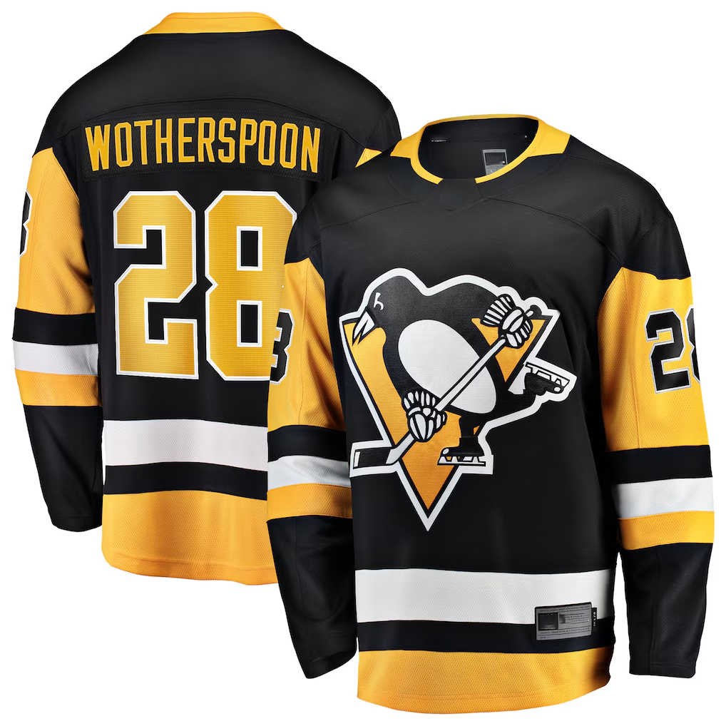 Tuec P.Penguins #28 Parker Wotherspoon Black Home Breakaway Jerseys