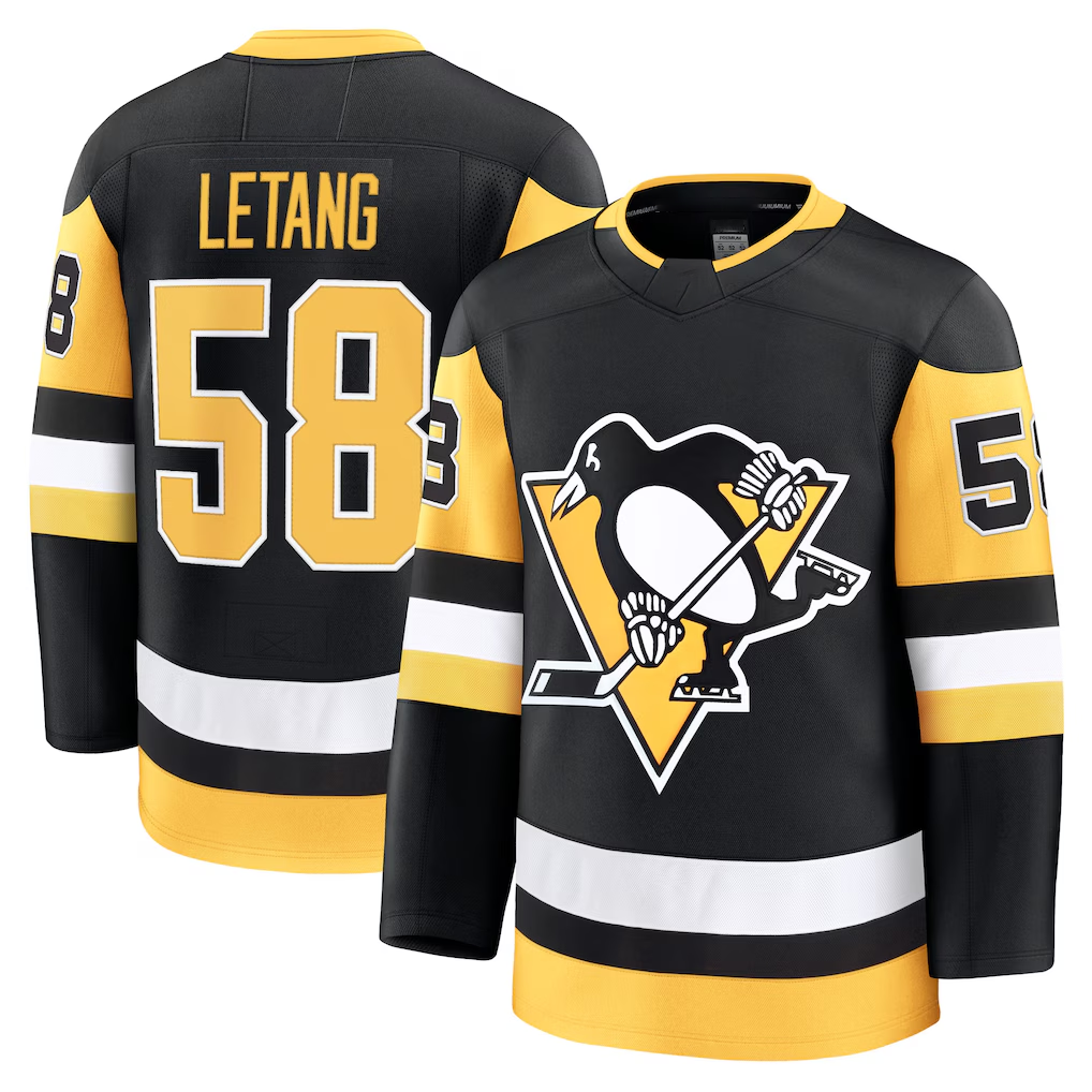 Tuec P.Penguins #58 Kris Letang Black Home Premium Jerseys