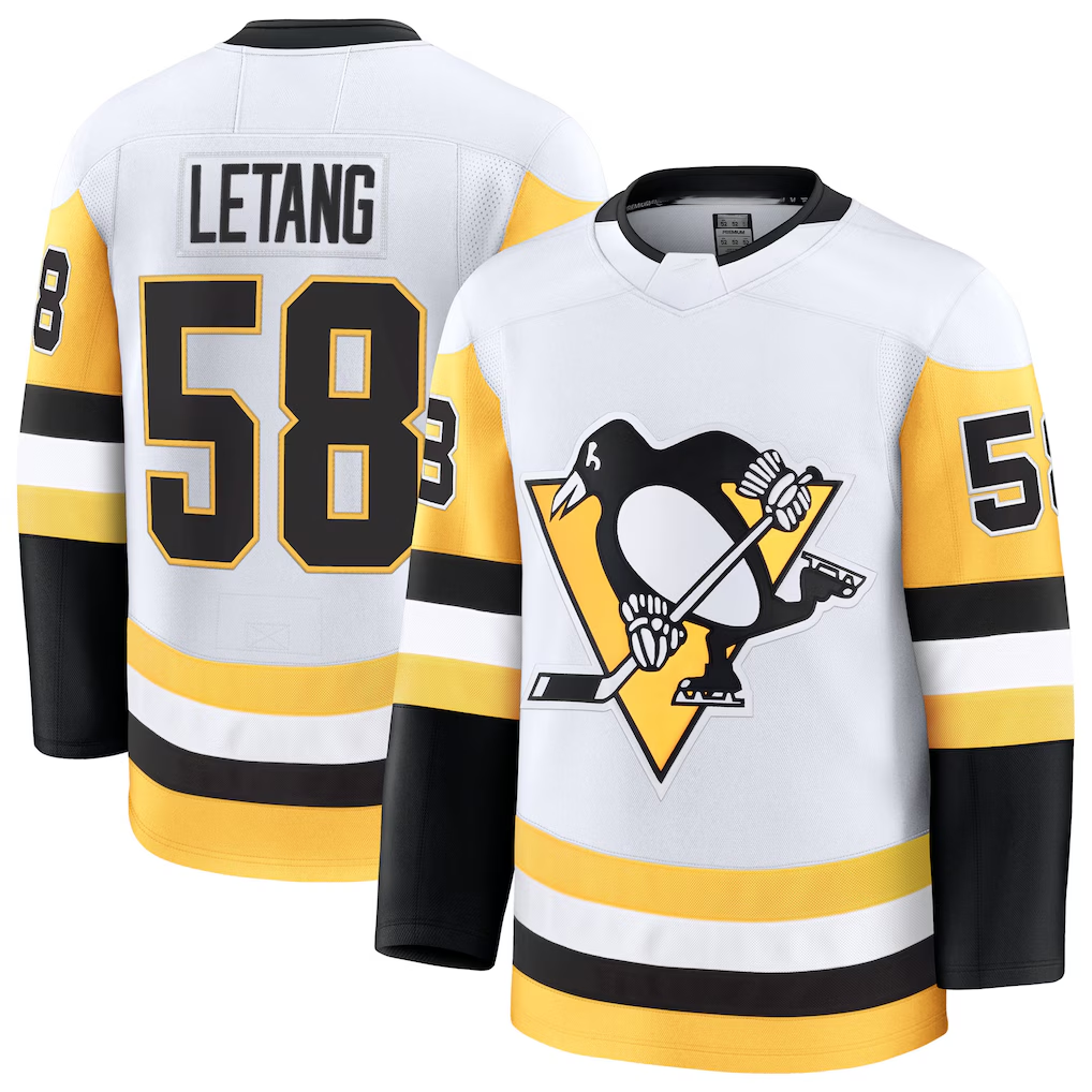 Tuec P.Penguins #58 Kris Letang White Premium Jerseys