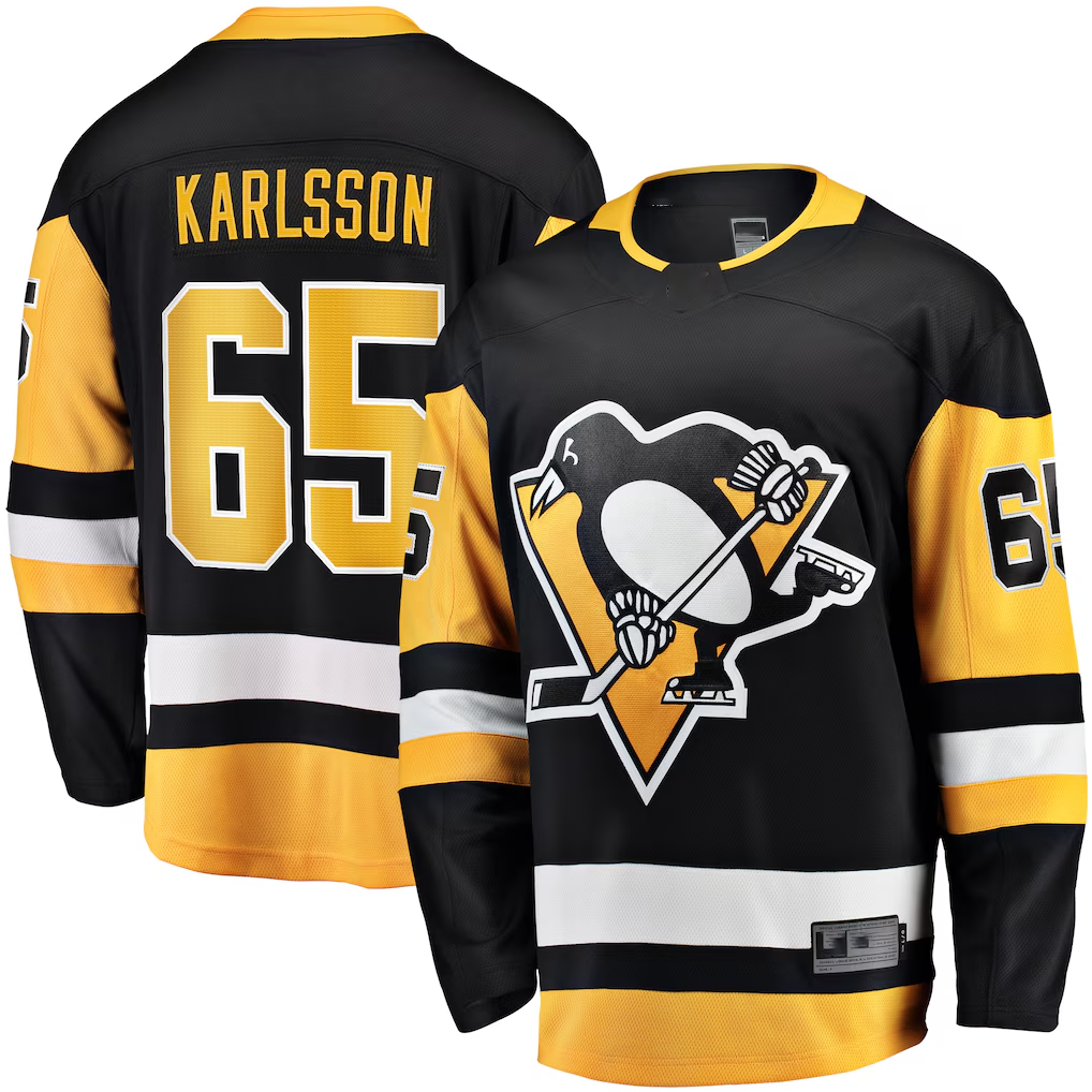 Tuec P.Penguins #65 Erik Karlsson Black Home Breakaway Jerseys