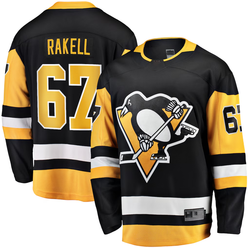 Tuec P.Penguins #67 Rickard Rakell Black Home Breakaway Player Jerseys