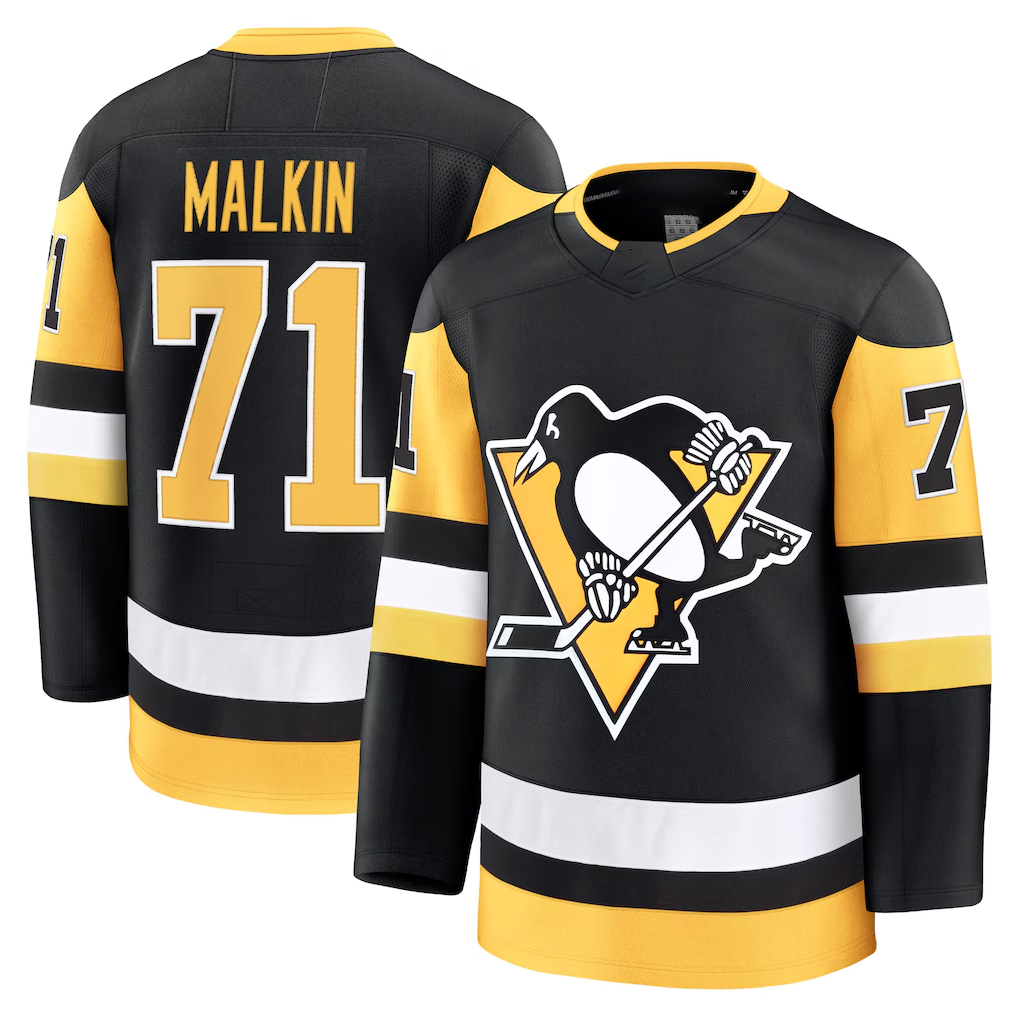 Tuec P.Penguins #71 Evgeni Malkin Black Home Premium Jerseys
