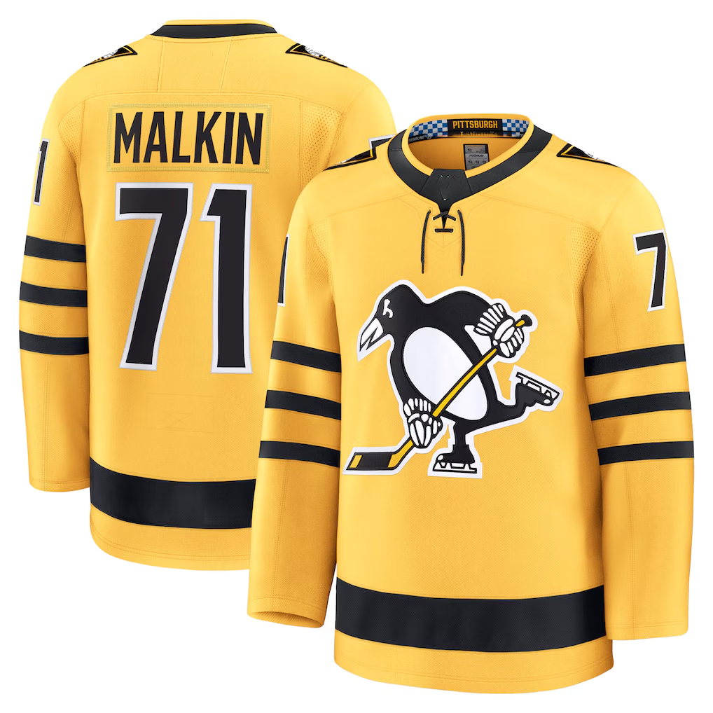 Tuec P.Penguins #71 Evgeni Malkin Gold Alternate Premium Player Jerseys