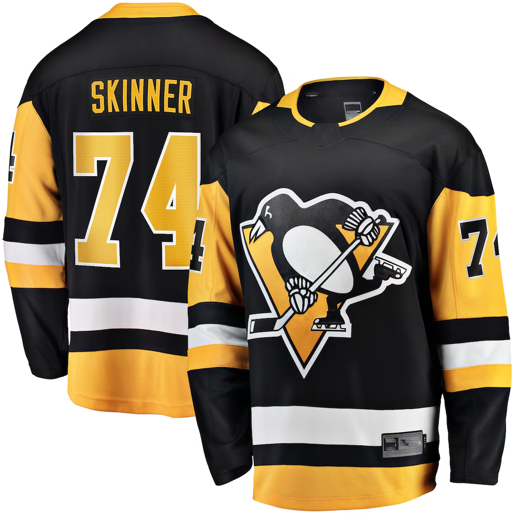 Tuec P.Penguins #74 Stuart Skinner Black Home Breakaway Jerseys