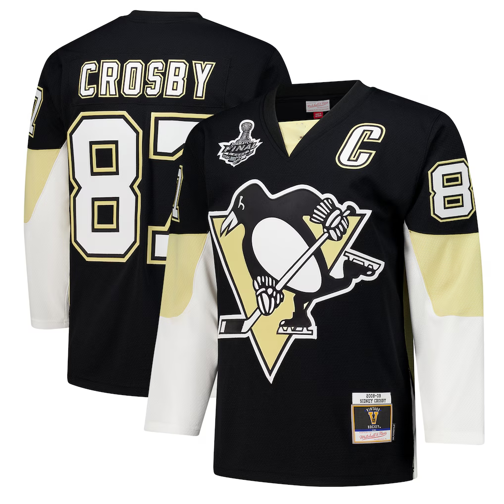 Tuec P.Penguins #87 Sidney Crosby Black 2008 Power Play Jerseys