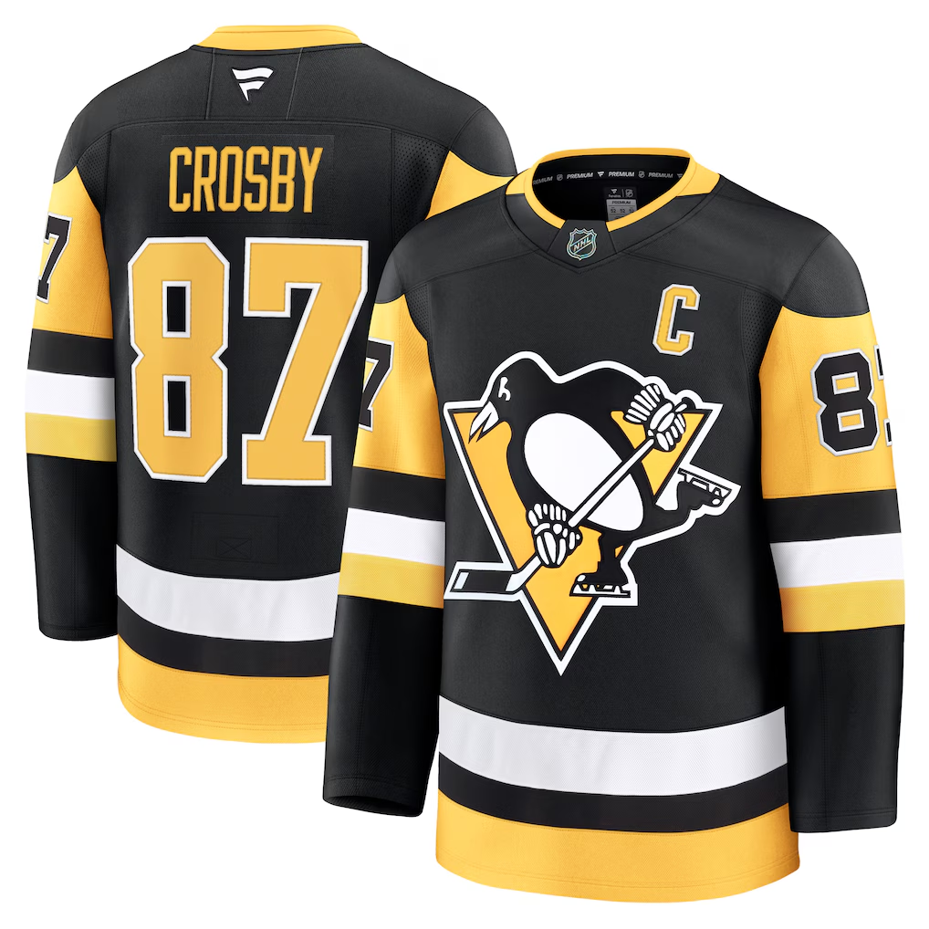Tuec P.Penguins #87 Sidney Crosby Black Home Premium Jerseys