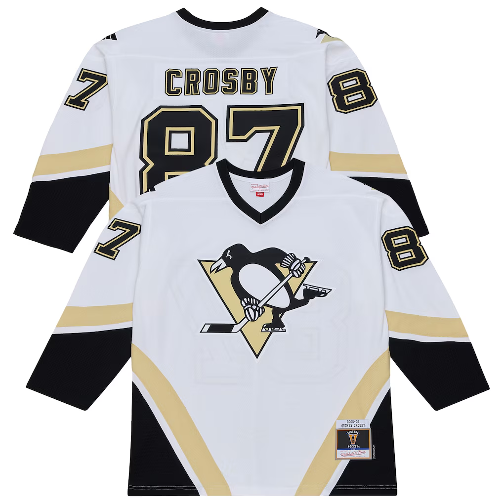 Tuec P.Penguins #87 Sidney Crosby Mitchell & Ness White 2005 Power Play Jerseys