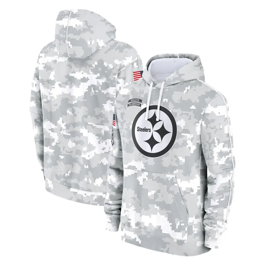 Tuec P.Steelers Arctic Camo Limited Salute to Service Pullover Hoodies Game Blank Player Stitched Jerseys