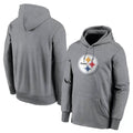 Tuec P.Steelers Gray LOGO Pullover Hoodies Limited Blank Player Stitched Jerseys