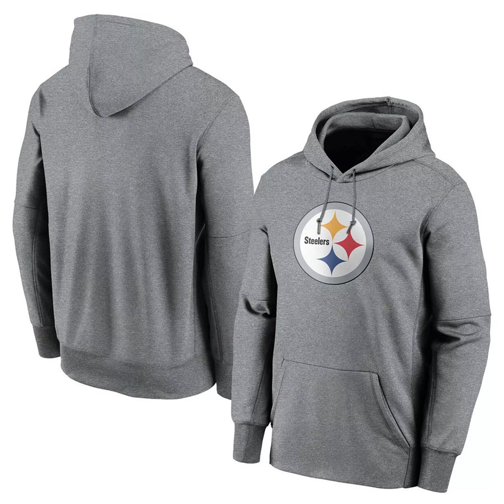 Tuec P.Steelers Gray LOGO Pullover Hoodies Limited Blank Player Stitched Jerseys