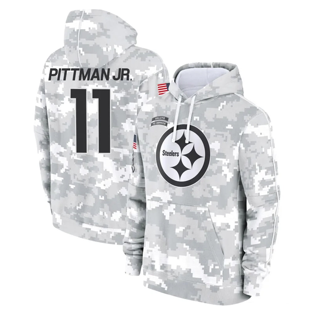 Tuec P.Steelers #11 Michael Pittman Jr. Player Arctic Camo Limited Salute to Service Pullover Hoodies Game Stitched Jerseys
