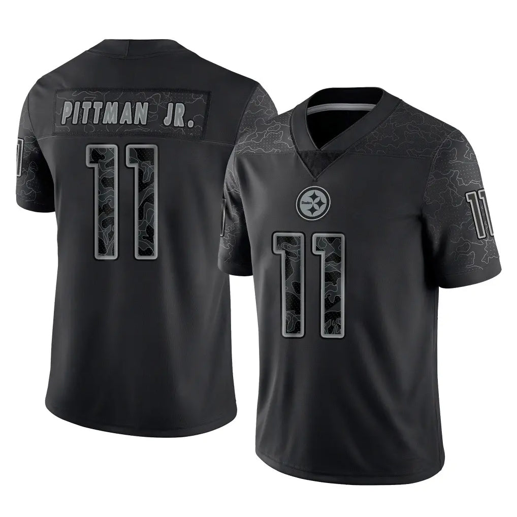 Tuec P.Steelers #11 Michael Pittman Jr. Player Black Reflective Limited Home Game Stitched Jerseys