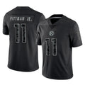 Tuec P.Steelers #11 Michael Pittman Jr. Player Black Reflective Limited Home Game Stitched Jerseys