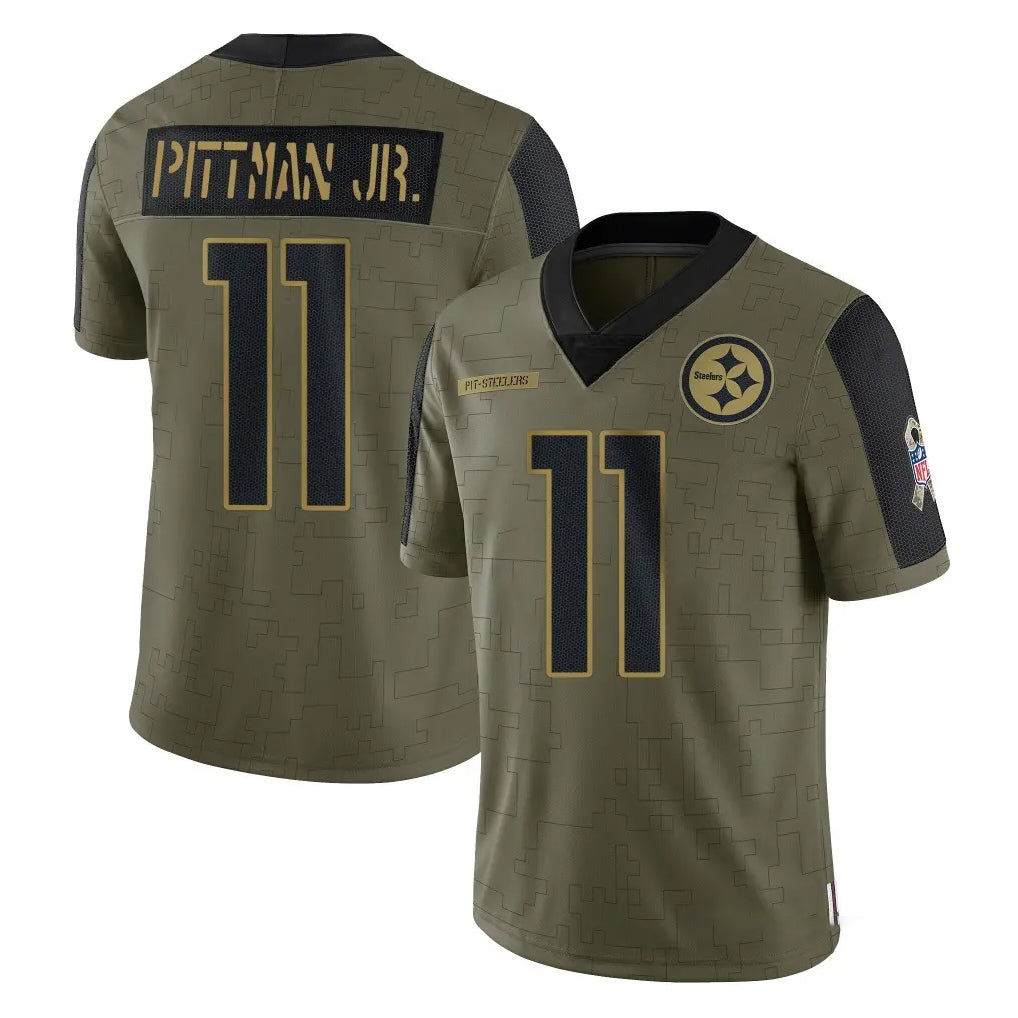 Tuec P.Steelers #11 Michael Pittman Jr. Player Olive Salute To Service Limited Game Stitched Jerseys
