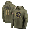 Tuec P.Steelers #11 Michael Pittman Jr. Player Olive Salute to Service Pullover Hoodie Home Game Stitched Jerseys