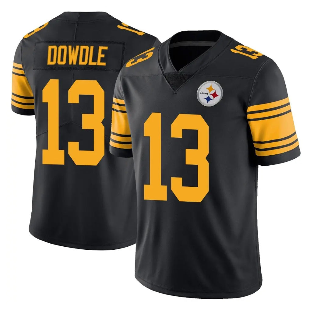 Tuec P.Steelers #13 Rico Dowdle Player Black Limited Color Rush Home Game Stitched Jerseys
