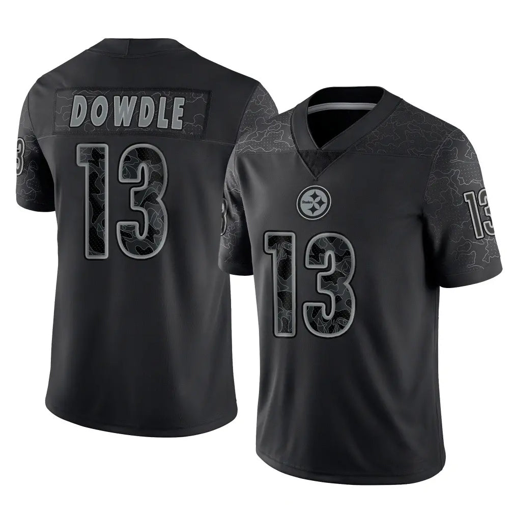 Tuec P.Steelers #13 Rico Dowdle Player Black Reflective Limited Home Game Stitched Jerseys