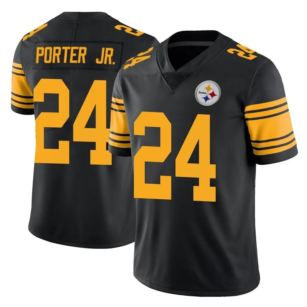 Tuec P.Steelers #24 Joey Porter Jr. Player Black Limited Color Rush Home Game Stitched Jerseys