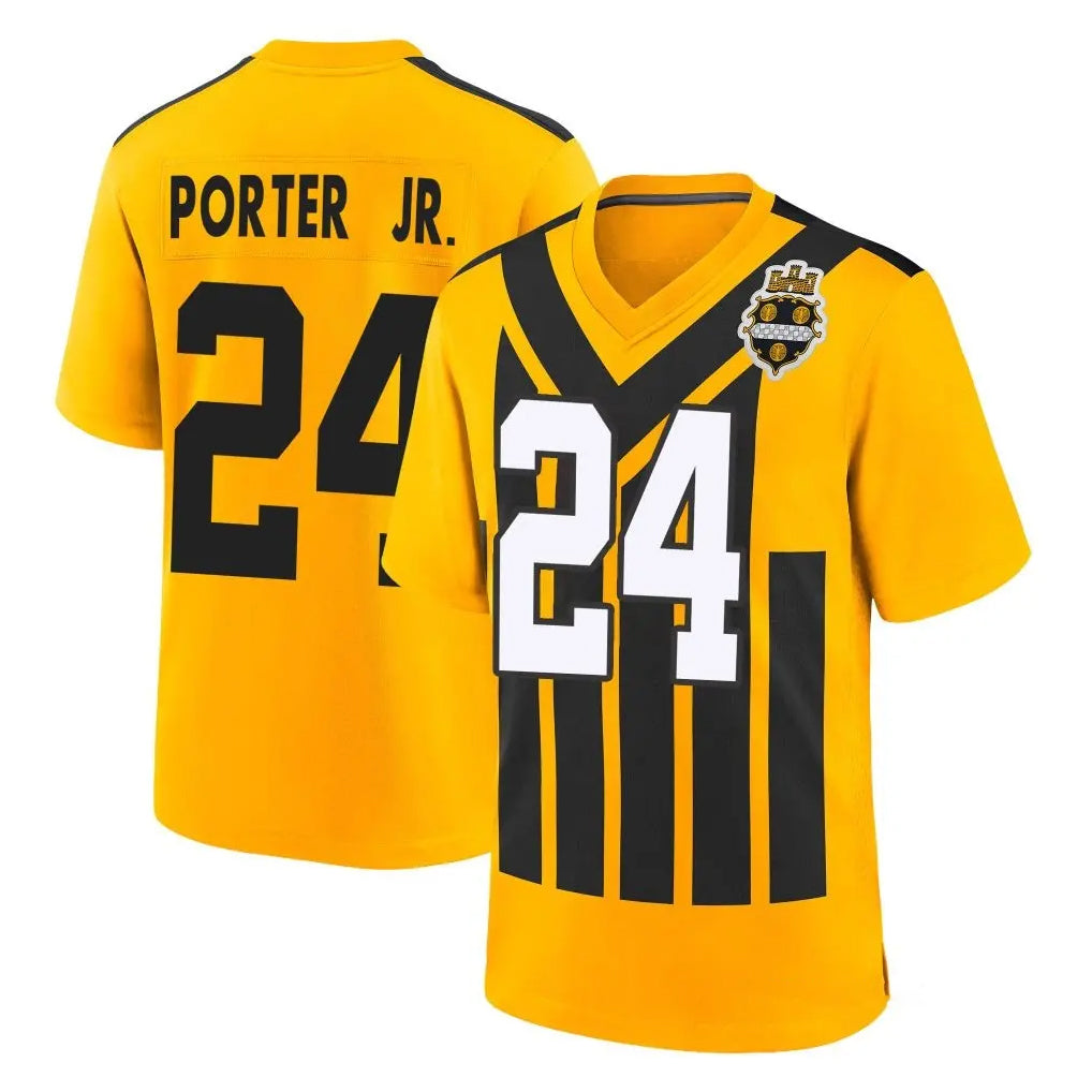 Tuec P.Steelers #24 Joey Porter Jr. Player Gold Limited 1933 Throwback Home Game Stitched Jerseys