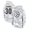 Tuec P.Steelers #30 Jaylen Warren Player Arctic Camo Limited Salute to Service Pullover Hoodies Game Stitched Jerseys