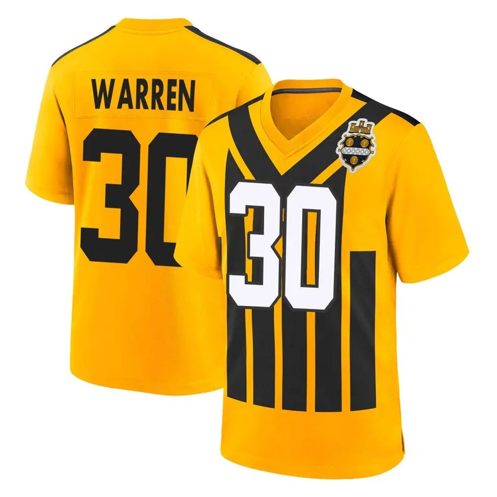 Tuec P.Steelers #30 Jaylen Warren Player Gold Limited 1933 Throwback Home Game Stitched Jerseys